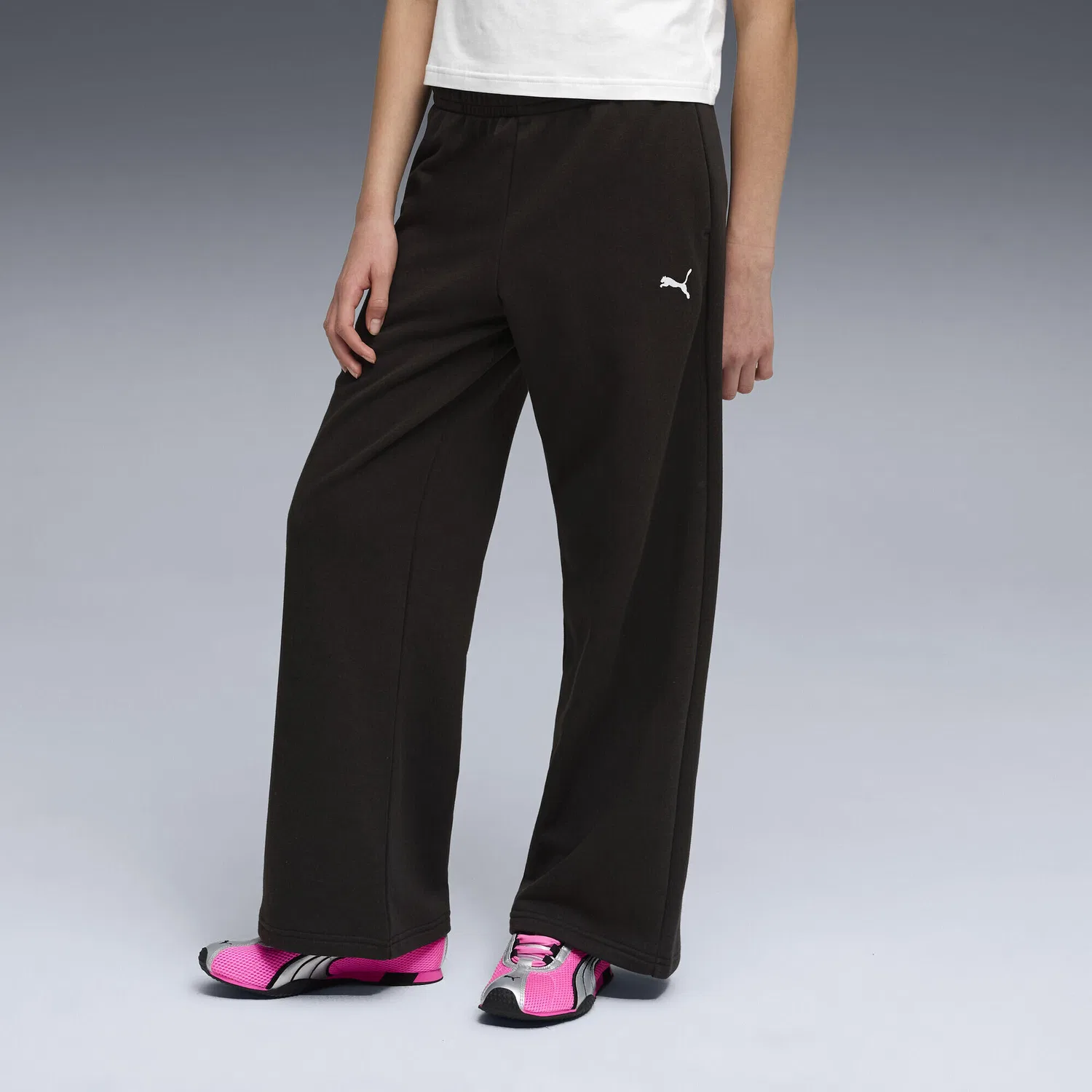 Детские брюки с широкой штаниной Essentials Puma, Schwarz Aschgrau — фото 2