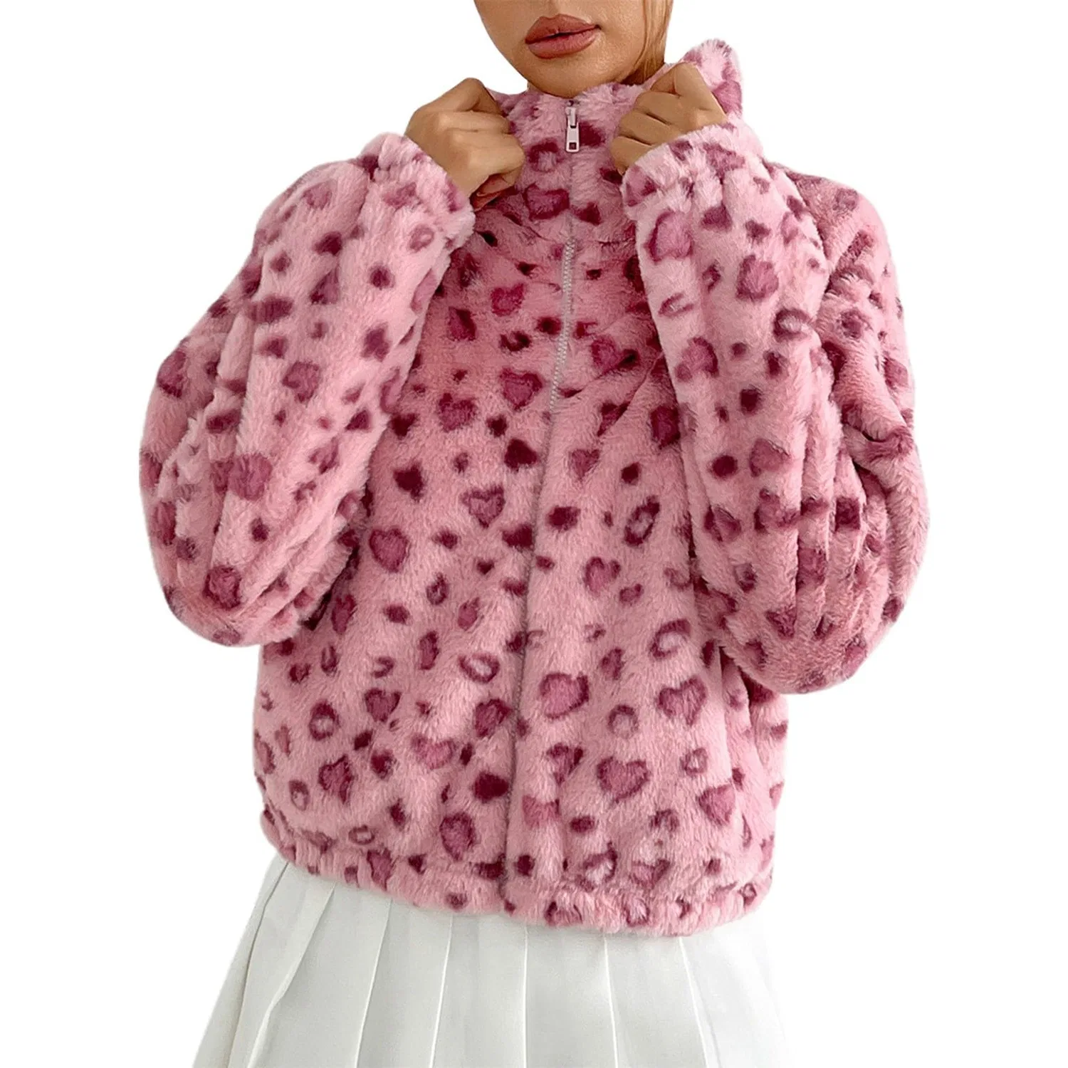 Женская куртка с леопардовым принтом Heart Design, pink — фото 2