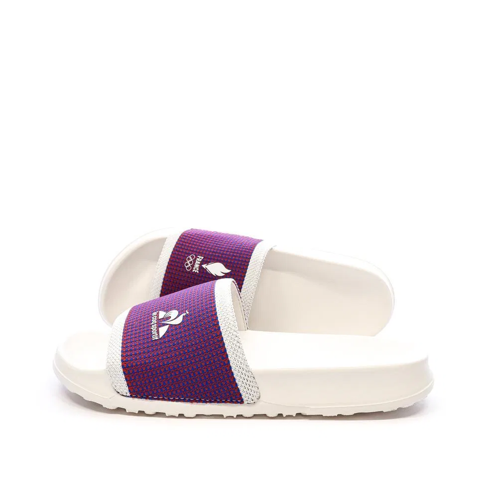 Детские шлепанцы с синтетической подошвой Le Coq Sportif, Weiss / Rot