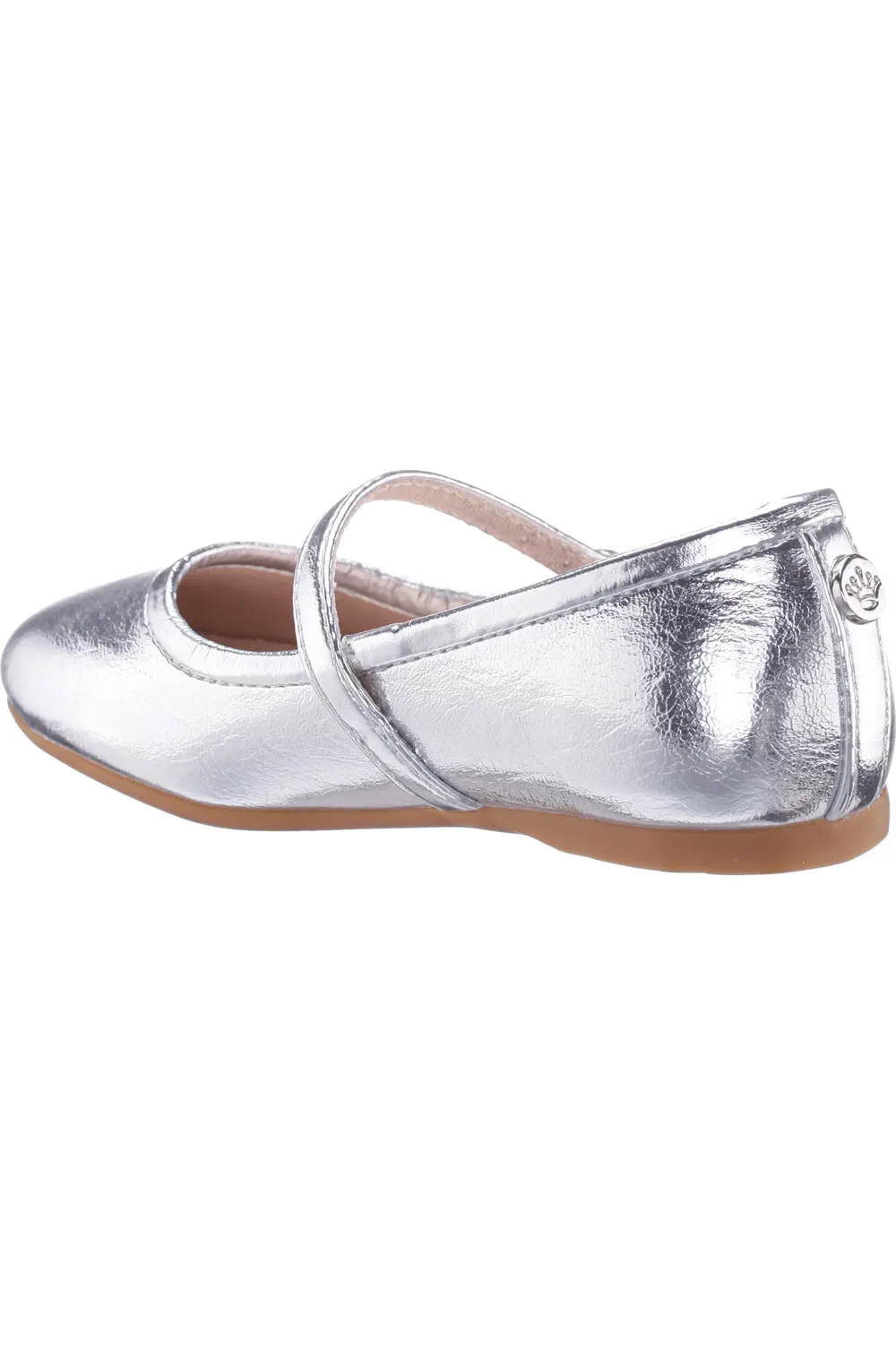 Туфли детские балетки с регулируемым ремешком Nicola Mary Jane Flat Nina, Silver Metallic — фото 2