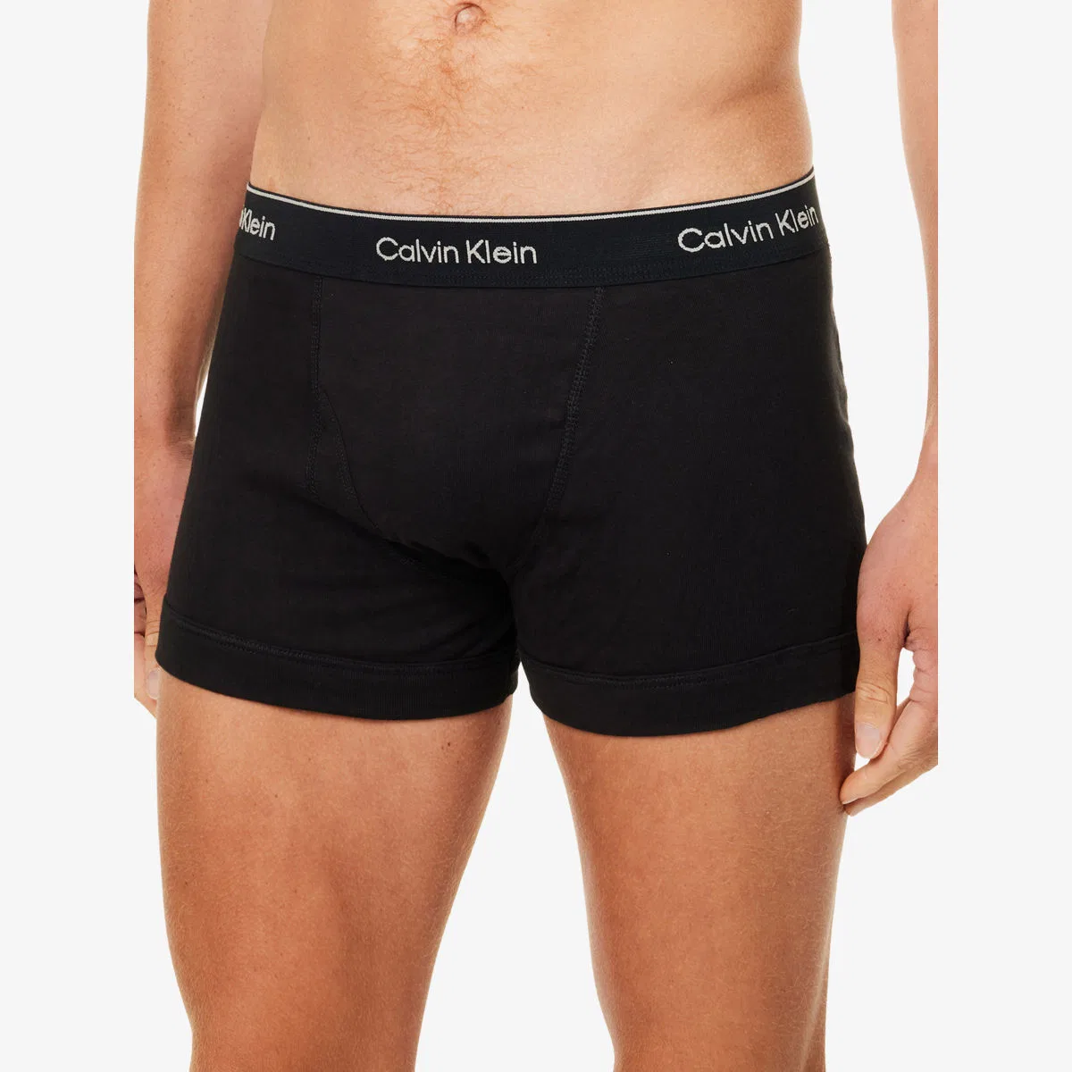 Комплект из трех хлопковых трусов с фирменным поясом Calvin Klein, черный — фото 4
