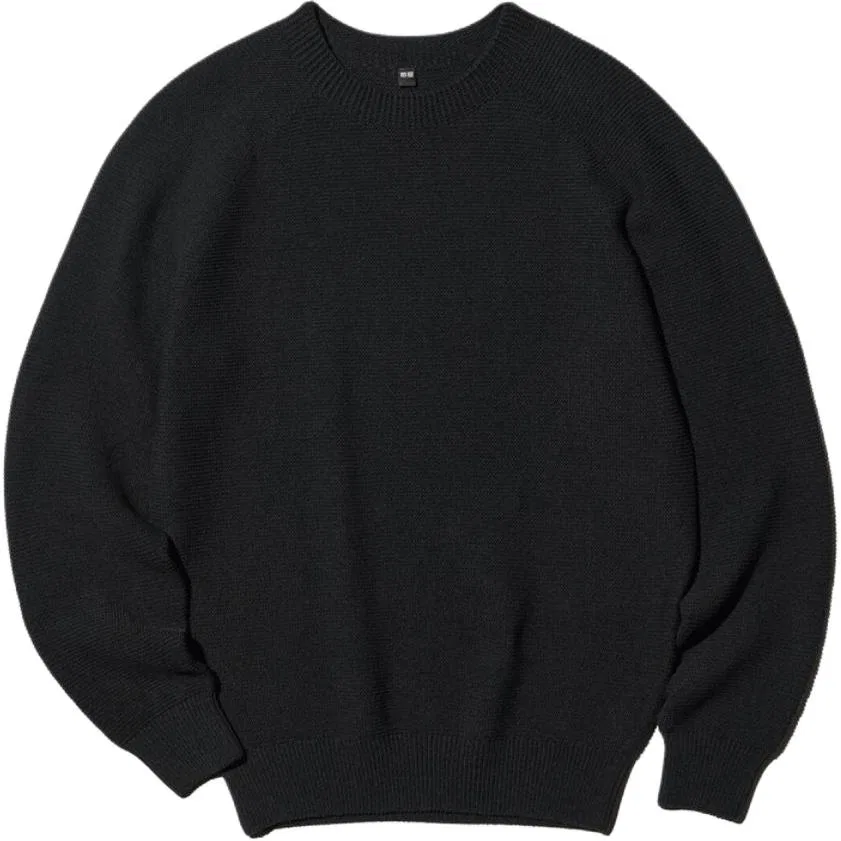 Мужской свитер с круглым вырезом UNIQLO, Черный