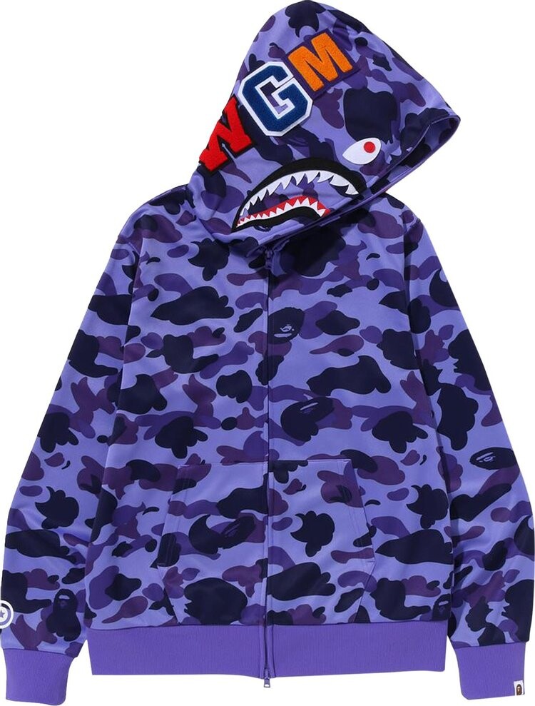 

Худи BAPE 1st Camo Jersey Shark Full Zip Hoodie 'Purple', фиолетовый