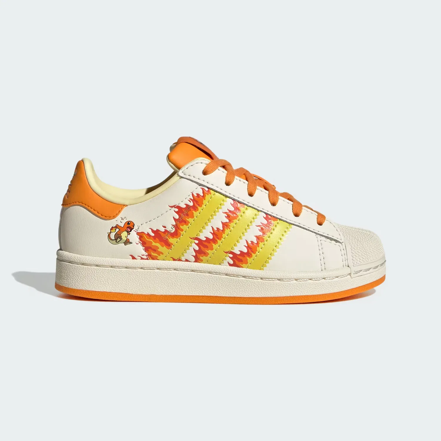 Детские кроссовки с принтом Pokémon Superstar II Adidas Originals, кремово-белый/ярко-желтый/ярко-оранжевый