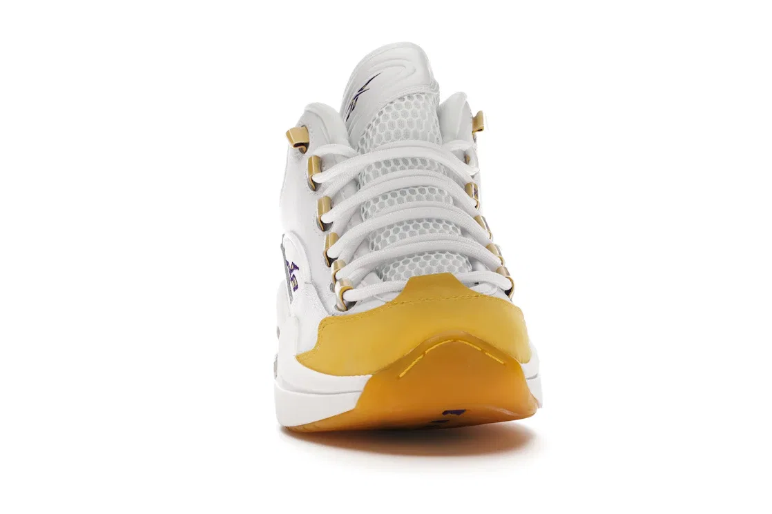 Детские кроссовки Lifestyle Reebok Question Mid Yellow Toe Reebok, White/Yellow-Ultraviolet — фото 2