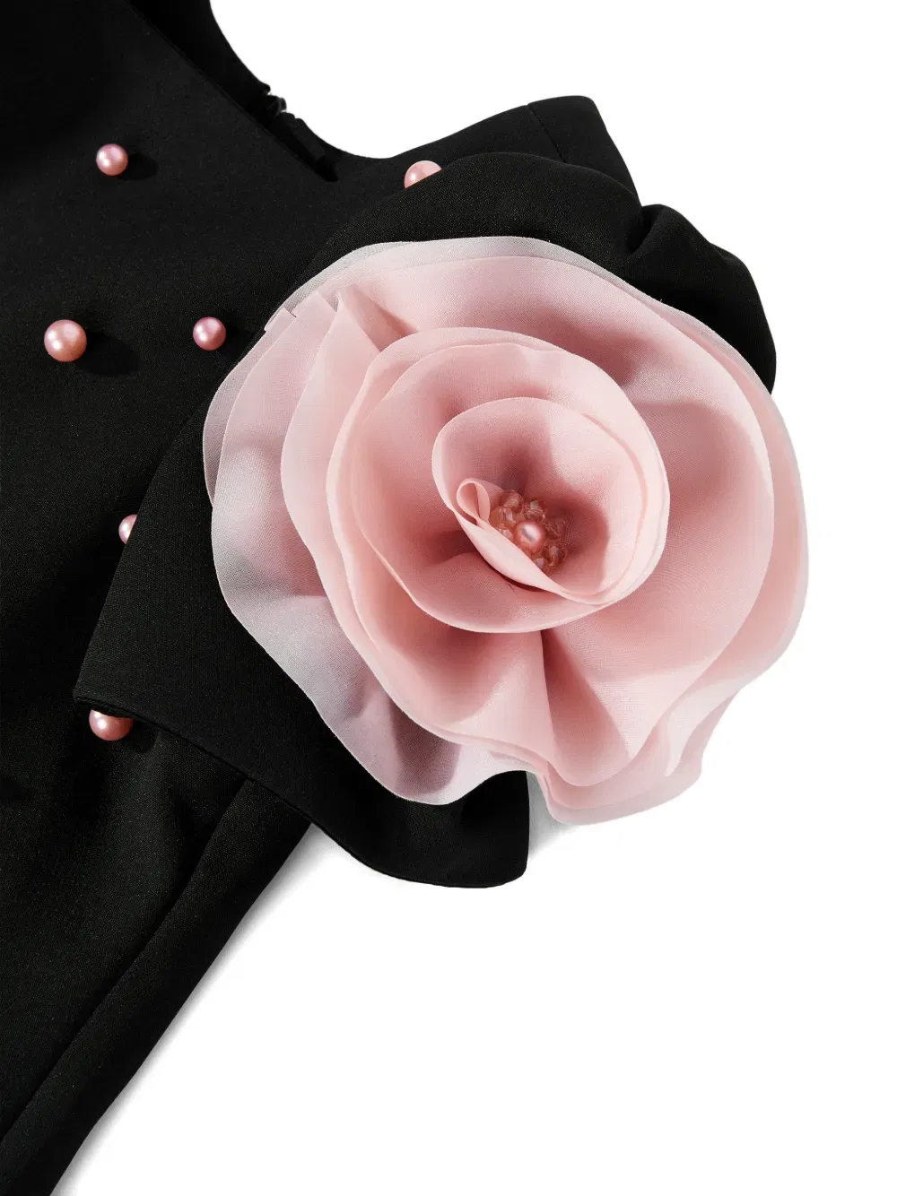 Комплект платья с аппликацией из роз Dress & Fleur, черный — фото 4