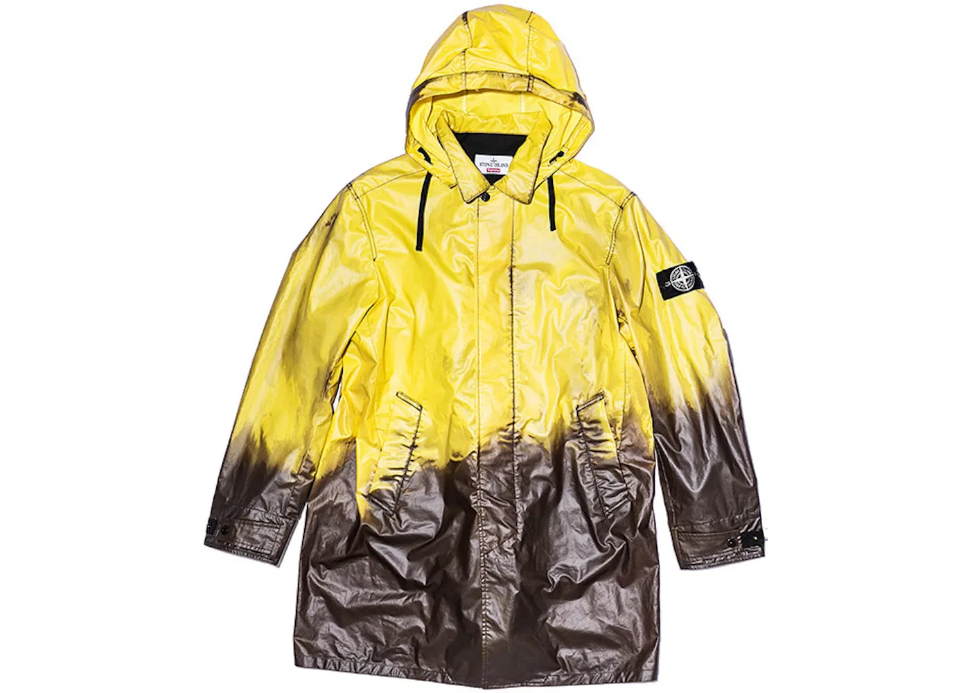 Мужское пальто-тренч с термореактивным эффектом Supreme Stone Island, Black