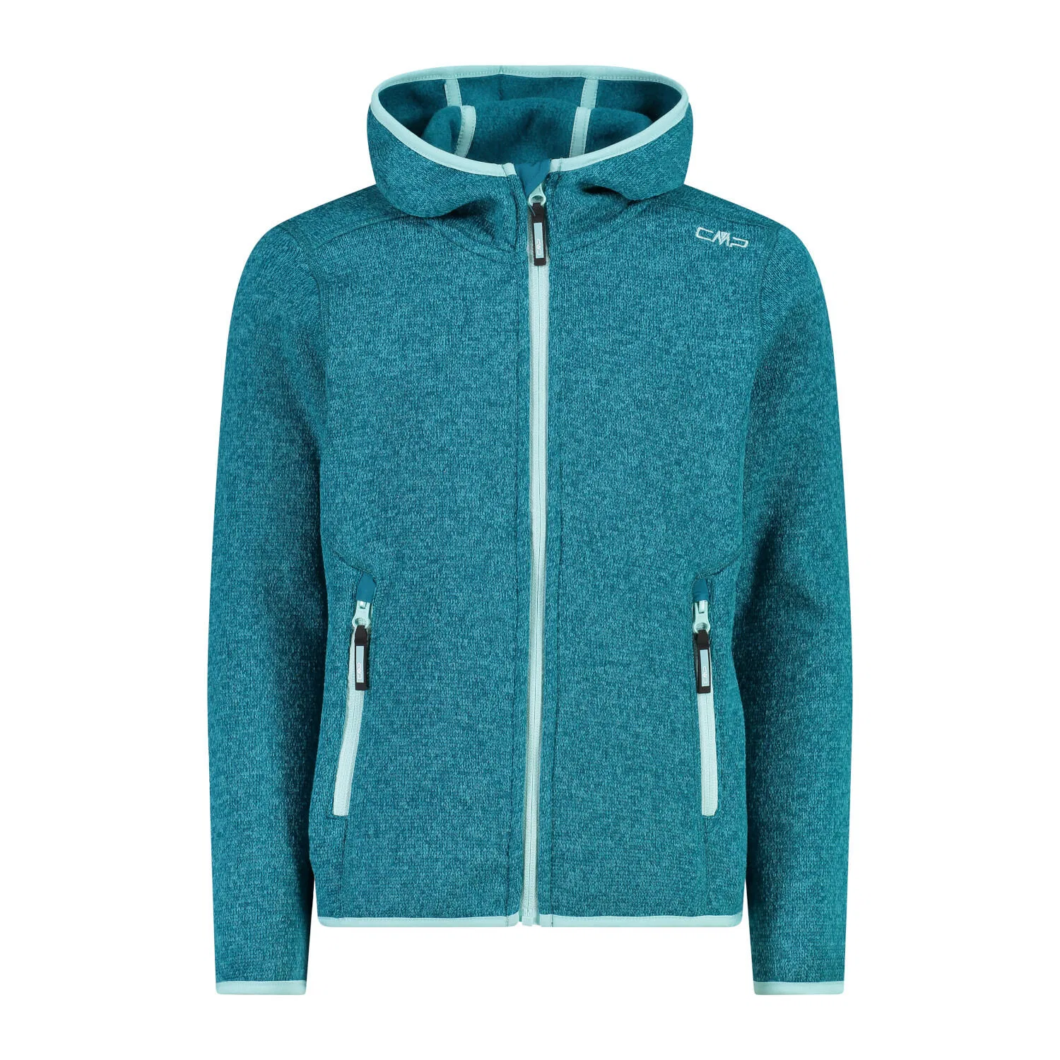 Детская флисовая куртка с капюшоном Fix Hood Cmp, Turkis Pastellblau Weiss