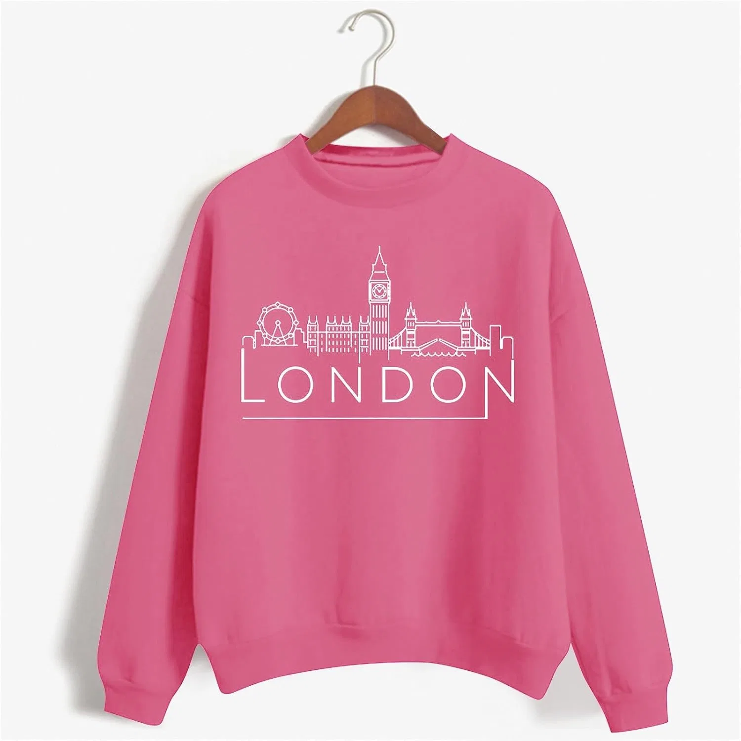 Женский свитшот с круглым вырезом Hot Pink — фото 2