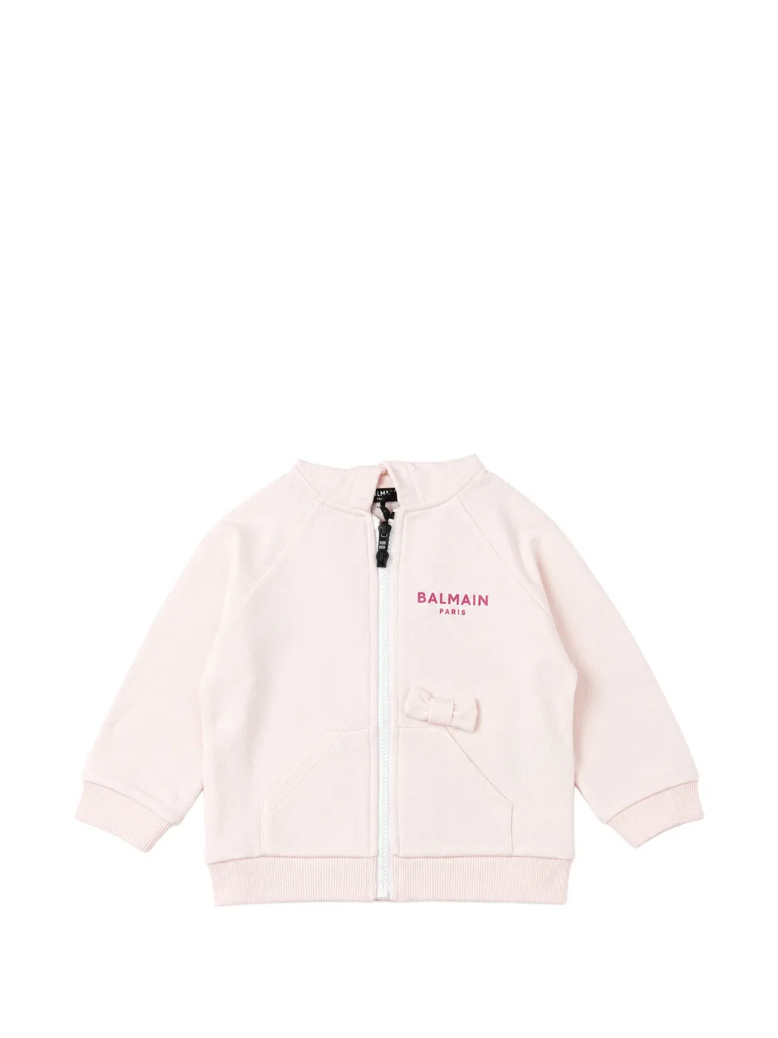Куртка с бантом и логотипом Balmain Kids, розовый