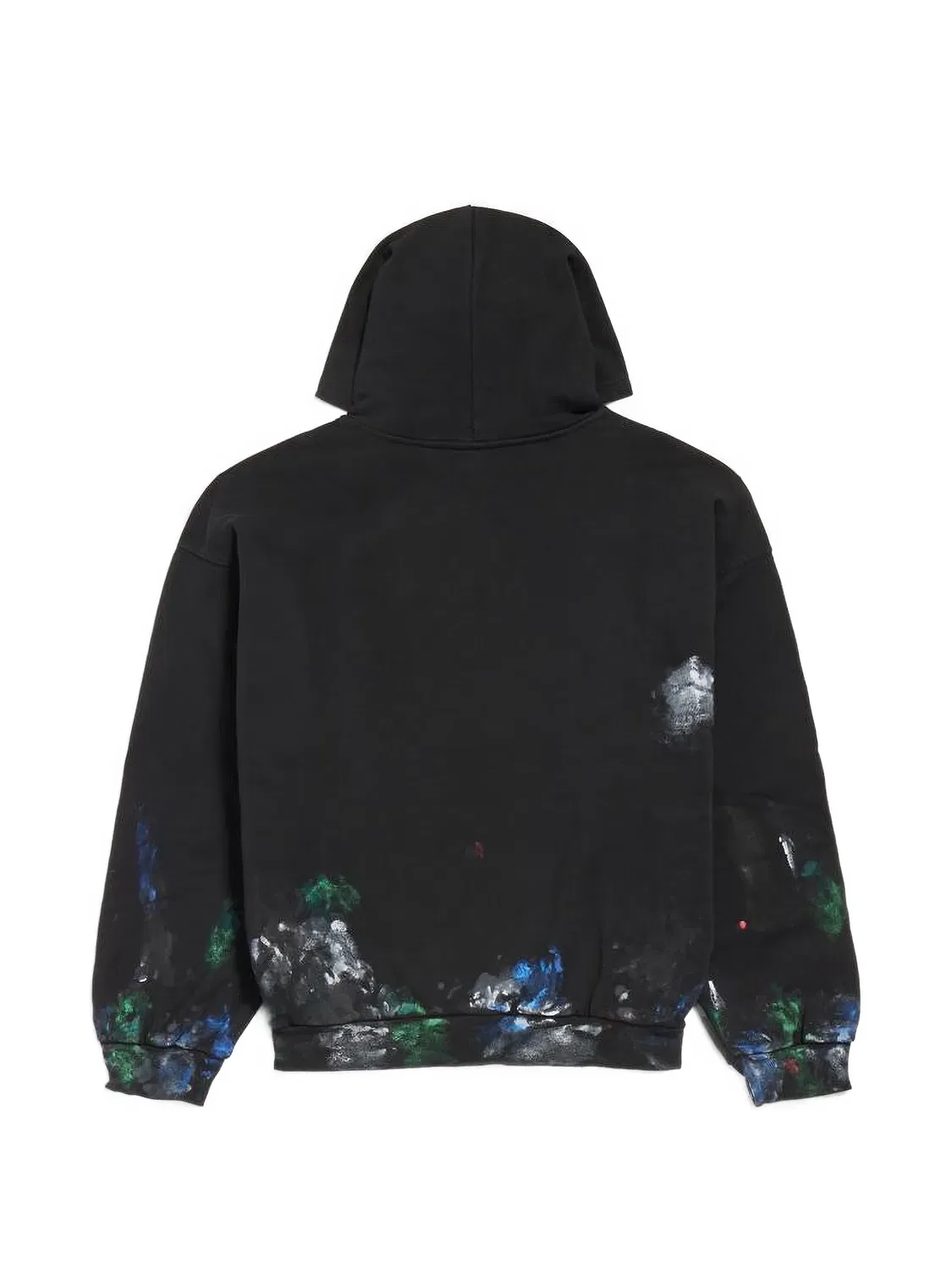 Balenciaga Худи с эффектом брызг краски, черный — фото 2