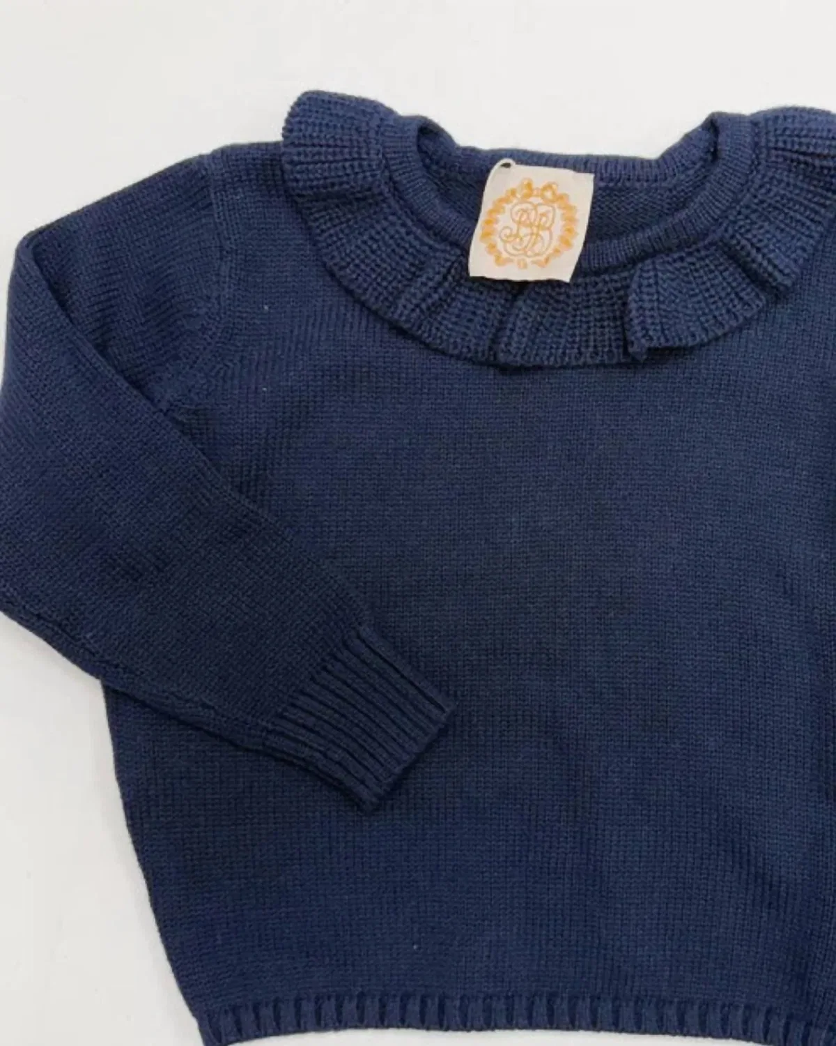 Детский свитер для девочек с воланами Reece Ruffle The Beaufort Bonnet Company, Nantucket Navy — фото 2