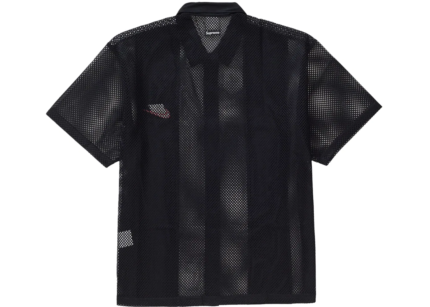 Мужская рубашка из сетки с коротким рукавом Supreme Nike Mesh S/S Shirt, Black — фото 2