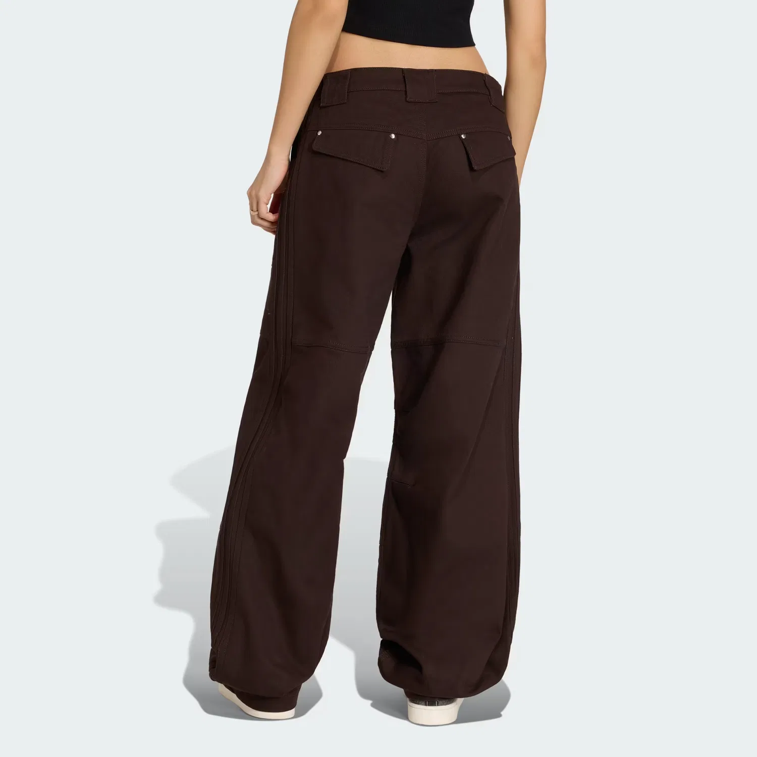 Женские брюки свободного кроя Premium Essentials Canvas Pants Adidas Originals, Aurora Coffee — фото 2