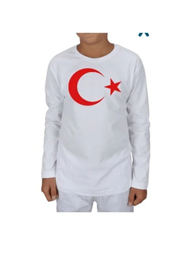 Детские свитшот для девочек с принтом Ataturk printed unisex long sleeve sweat Mavimoure, White