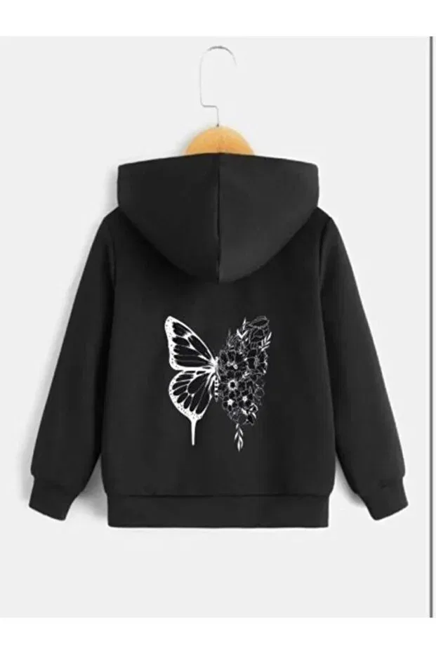 Детский кардиган для девочек с принтом Floral Butterfly Printed Novibe, K-Black