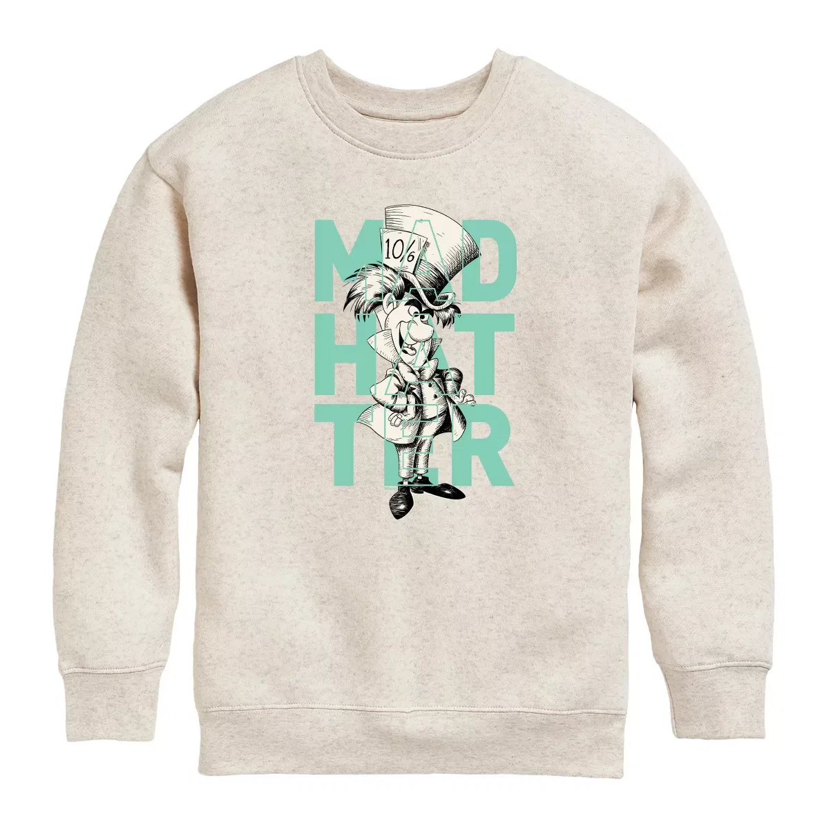 Детский свитшот с принтом Mad Hatter Alice in Wonderland, Natural