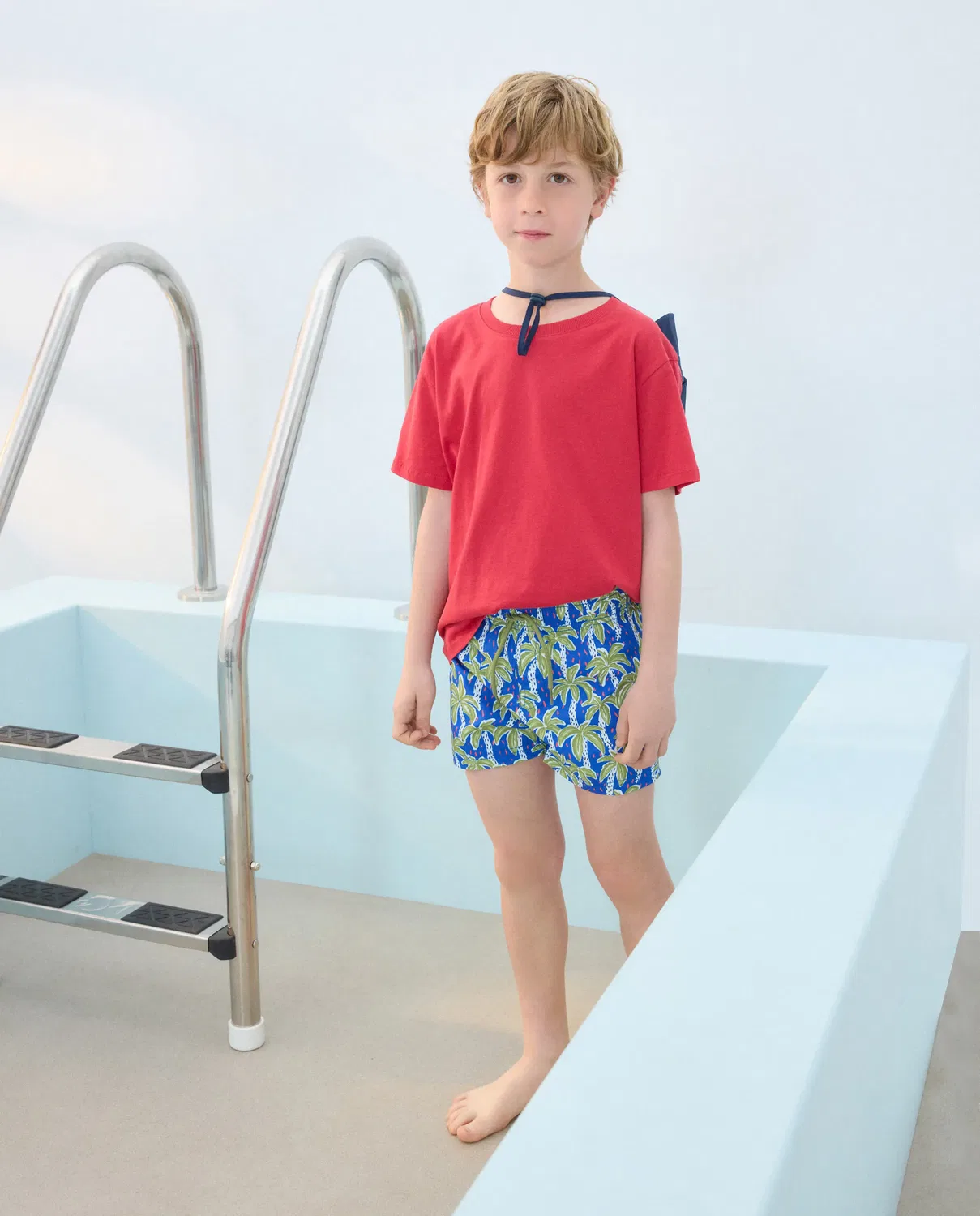 Детские шорты для мальчиков с принтом Bermuda Colores Palmeras Azules Kids El Corte Inglés, Azul Marino
