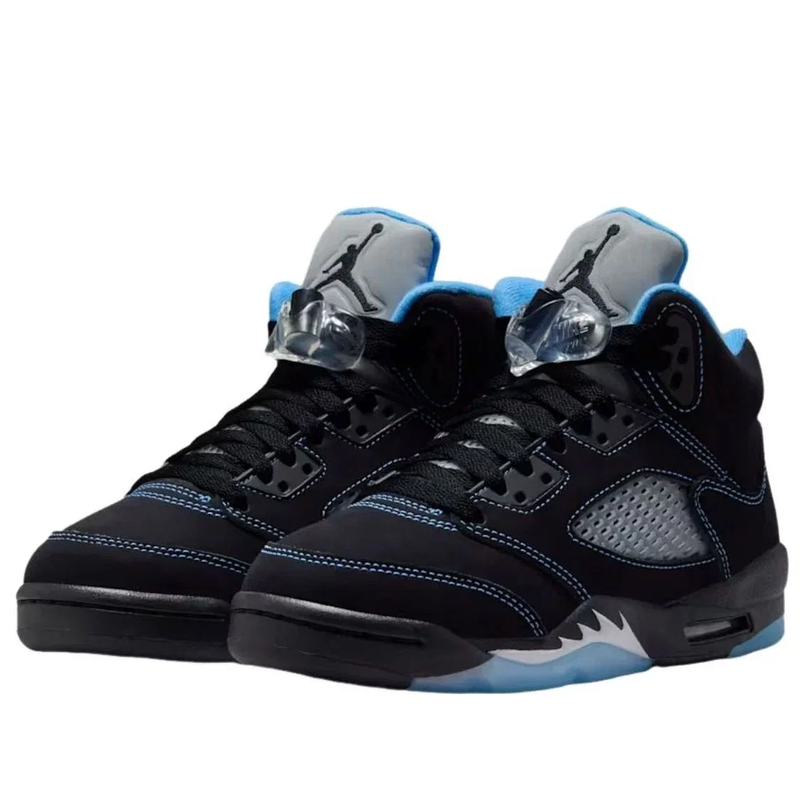 Детские кроссовки с кожаным верхом Air Jordan 5 Retro Black Carolina, черный — фото 4