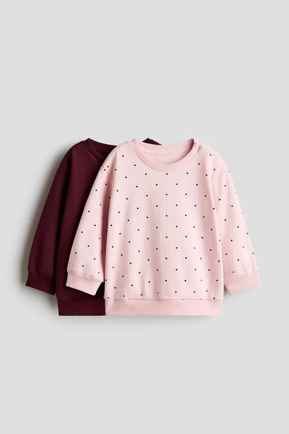 Комплект из двух толстовок с ворсистой внутренней поверхностью H&M, Dunkelrot/Herzen