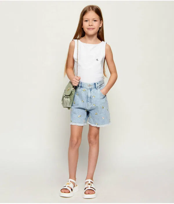 Детский топ для девочек Regular Fit Calvin Klein Jeans, белый — фото 2