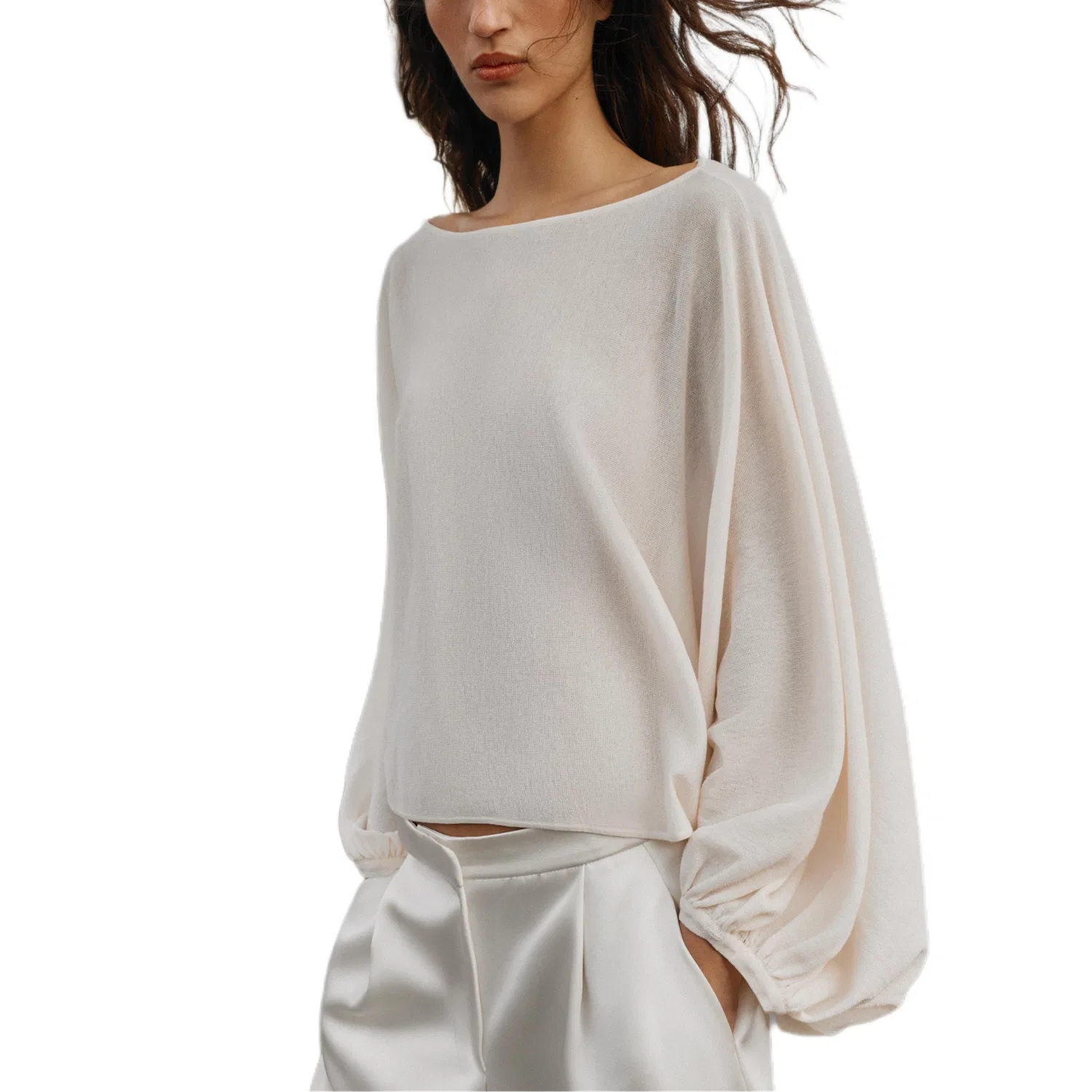 Женский свитер с лодочкой Other, ZARA, Medium Nude — фото 4
