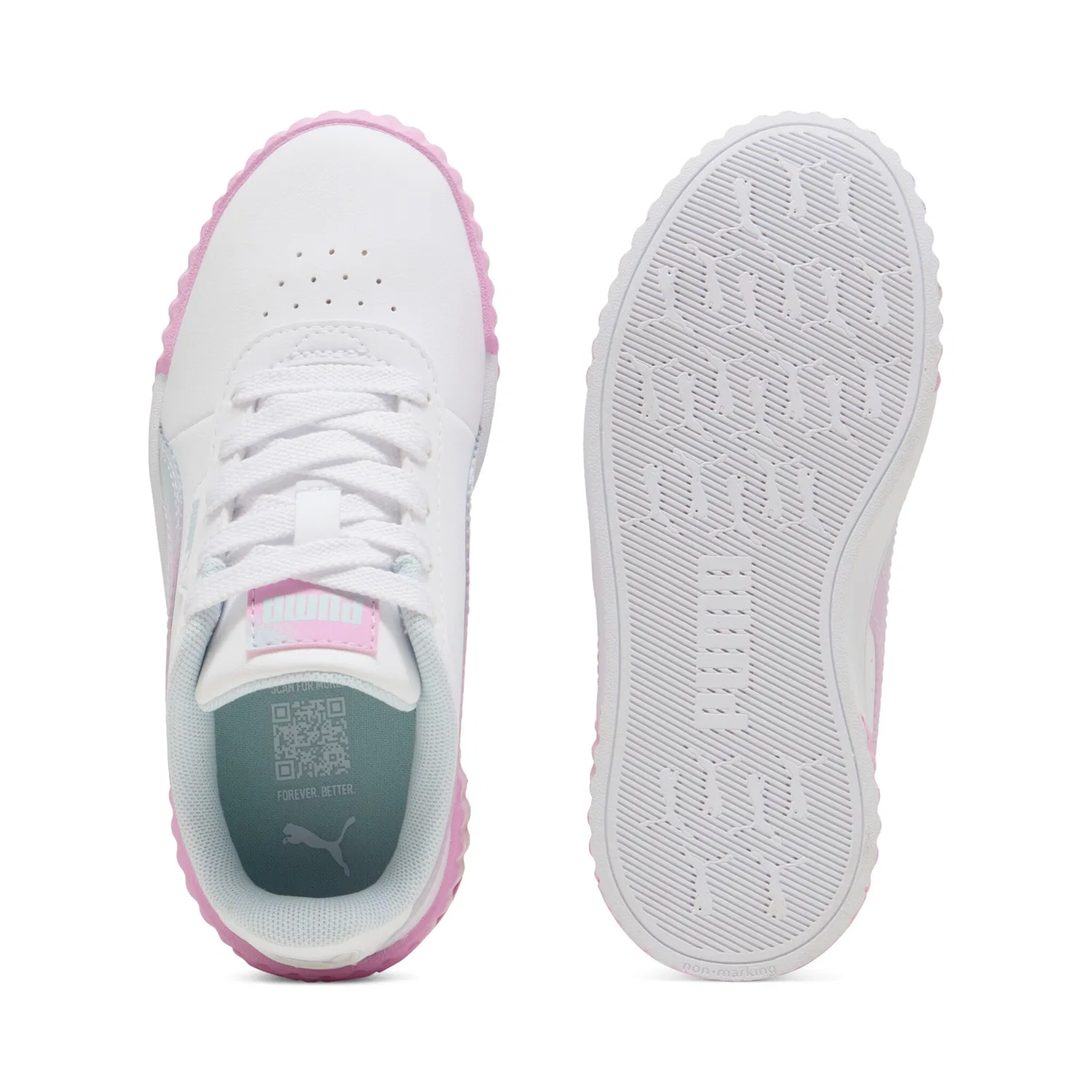 Детские кроссовки на шнуровке Carina 30 PUMA, White-Mauve Glow — фото 4