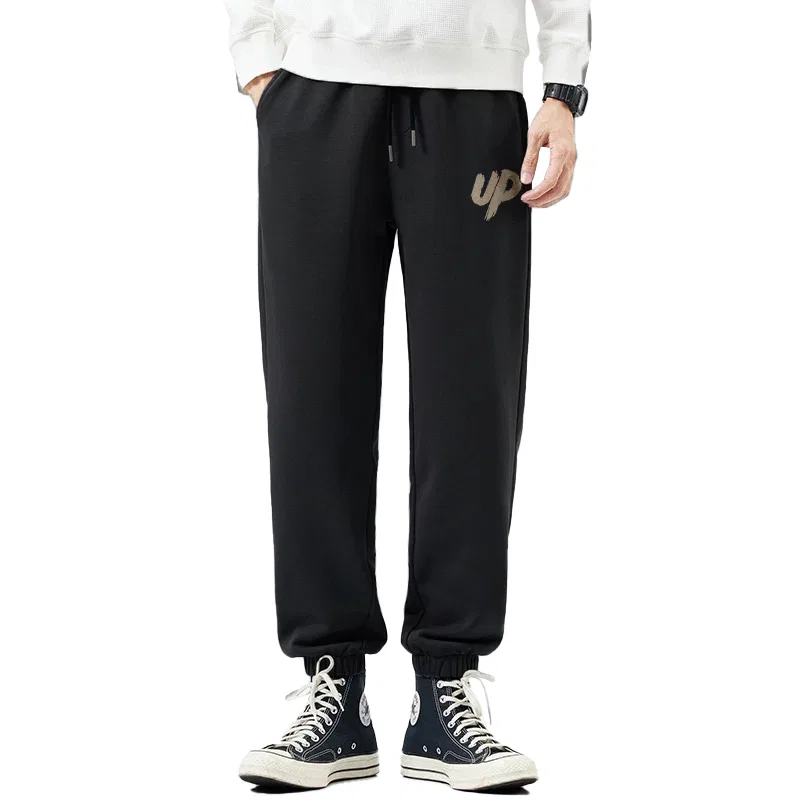 Детские спортивные штаны на манжетах MINISO, Black (Up Pants Logo)