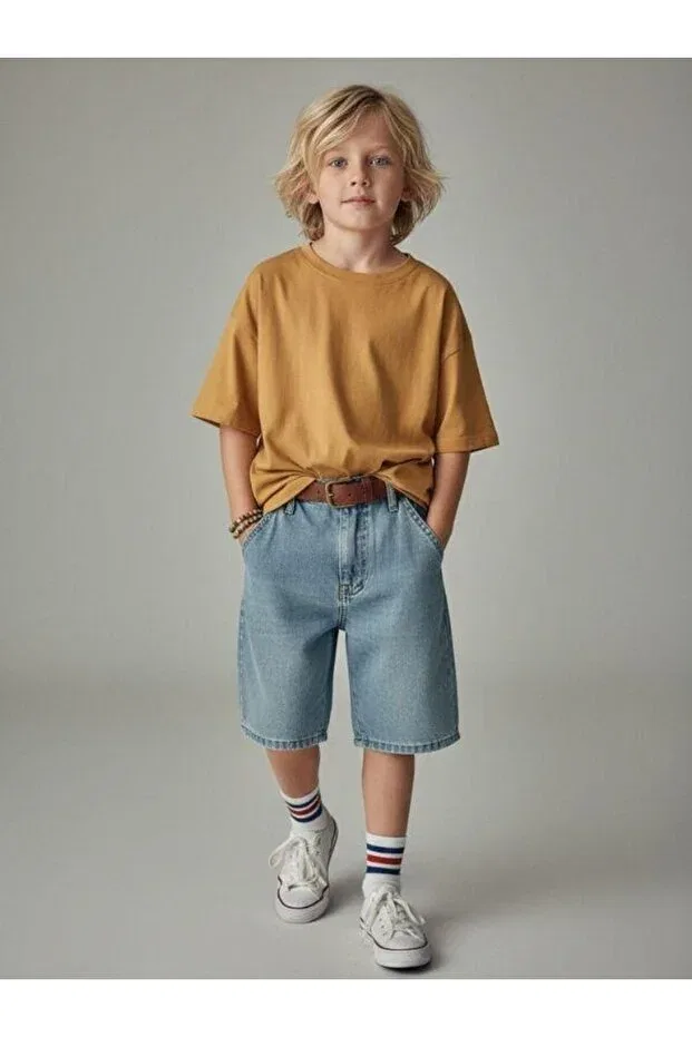 Детские шорты для мальчиков джинсовые Zekids, Blue — фото 3