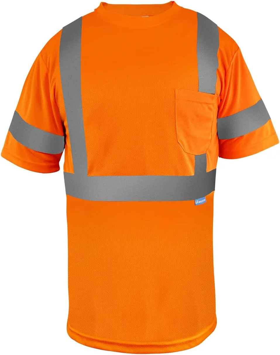 

Футболка с коротким рукавом Hi Vis для мужчин с отражающими полосами, быстросохнущая Thatrich