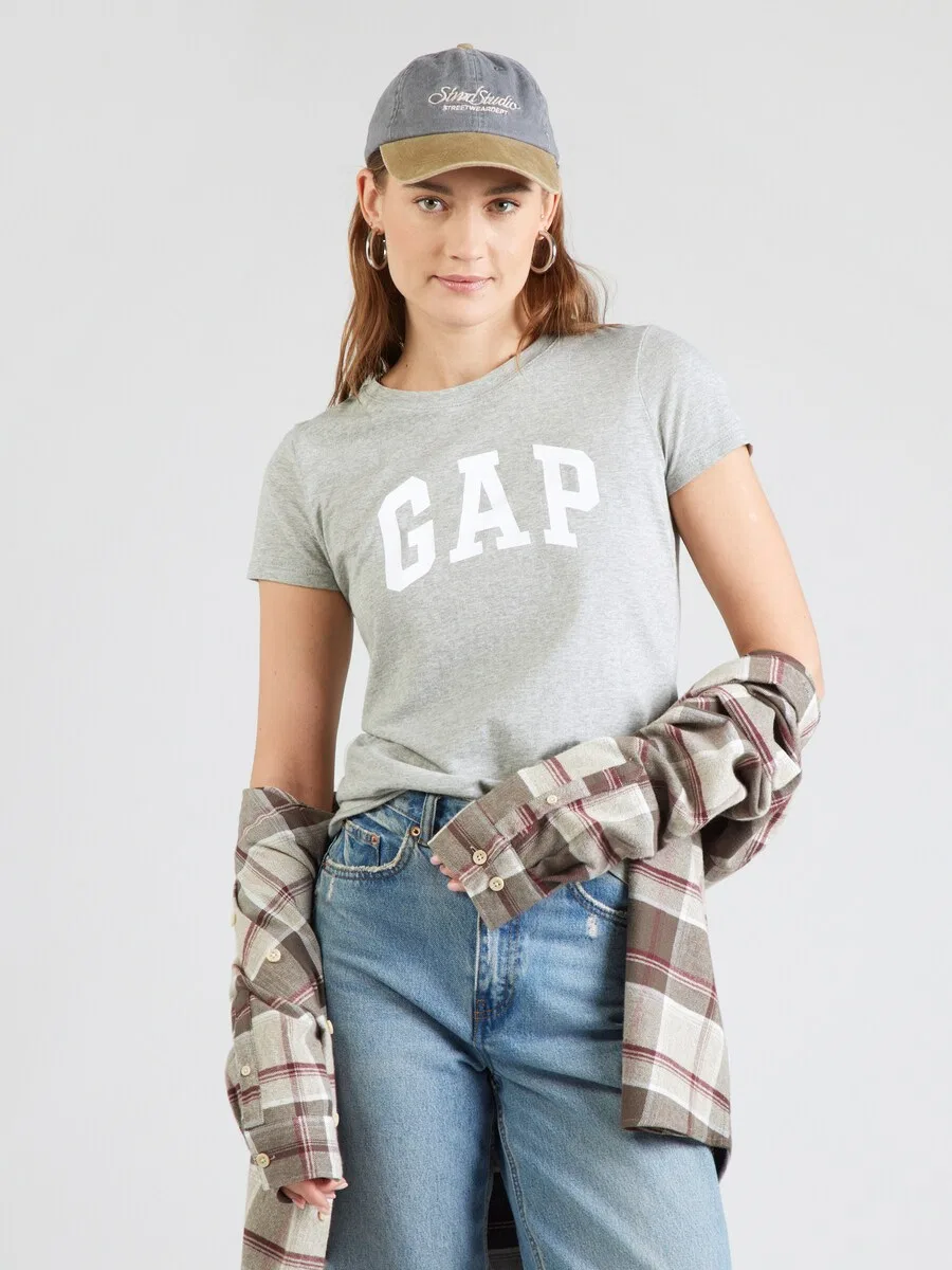 Футболка GAP 'CLASSIC' серого цвета — фото 3
