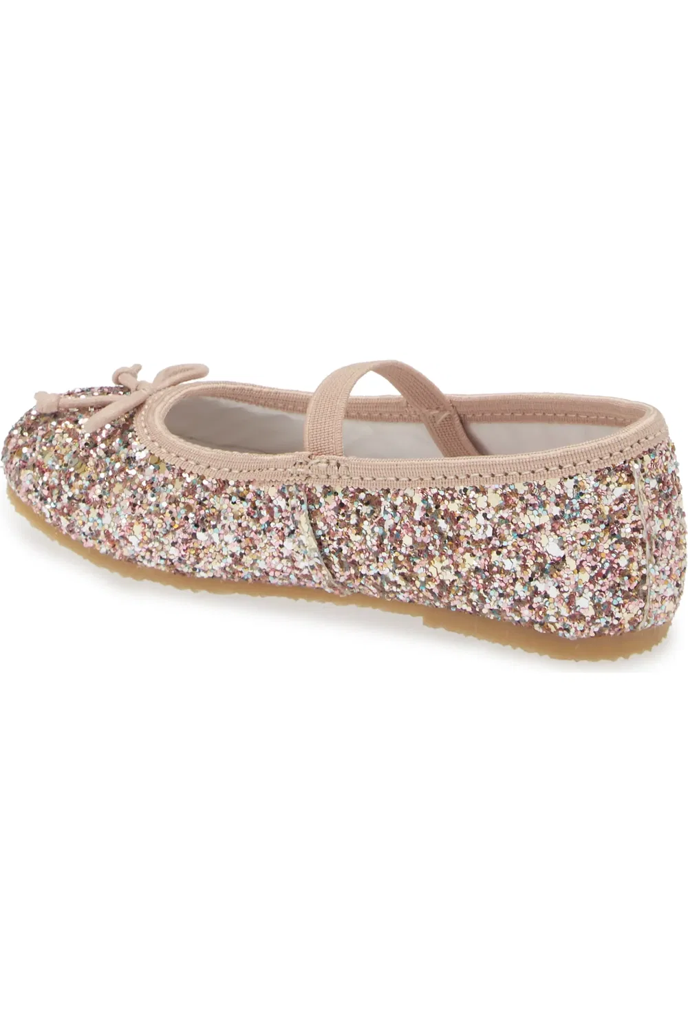 Детские туфли с блестками и бантом Victoria L'AMOUR, Glitter Multi Pink — фото 2