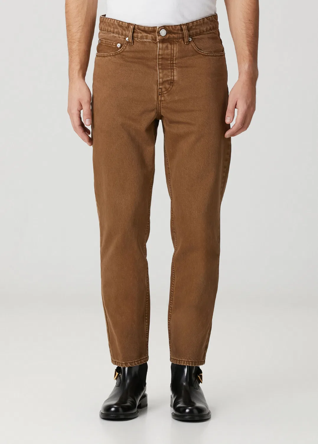 Джинсы Tapered Fit Ami Paris, taba — фото 2