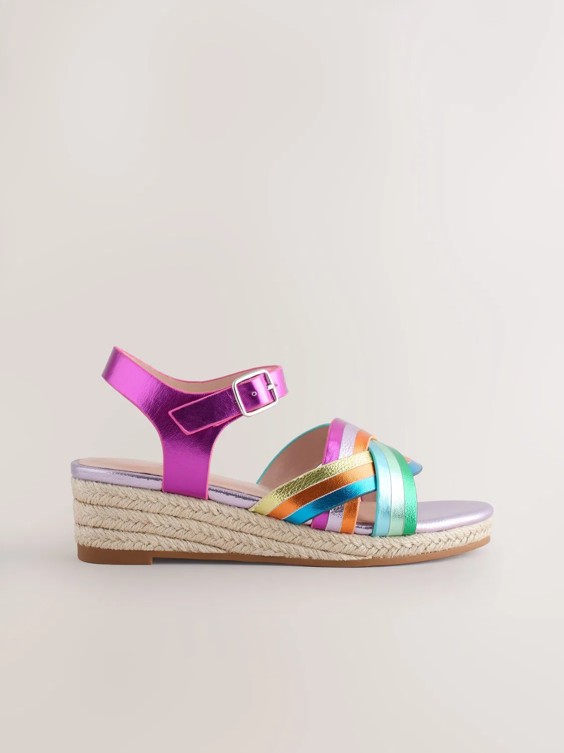 Сандалии на танкетке Woven Heeled Wedge Next, Rainbow — фото 2