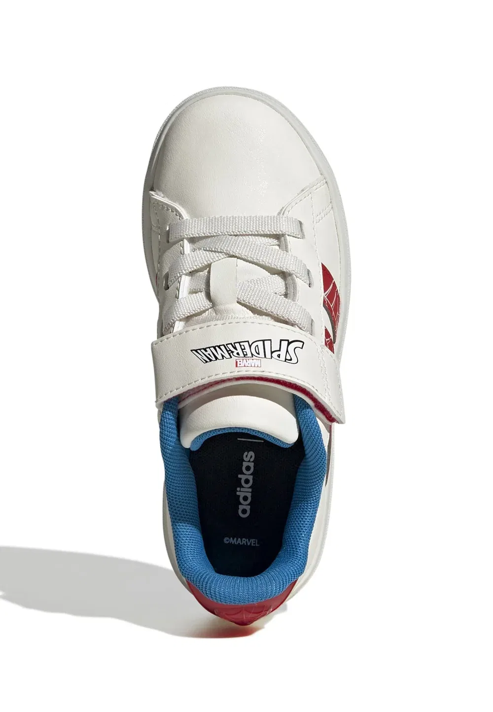 Кроссовки Grand Court Spider-Man унисекс для бега по улицам Adidas Performance, Cloud White/Pure Ruby/Bright Blue — фото 4