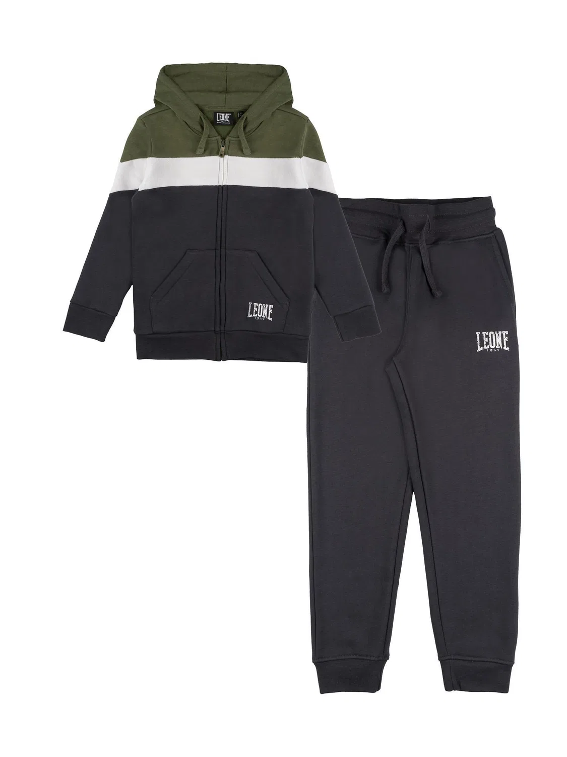 Детский спортивный костюм с капюшоном Color Block Leone 1947 Apparel, Schwarz — фото 3