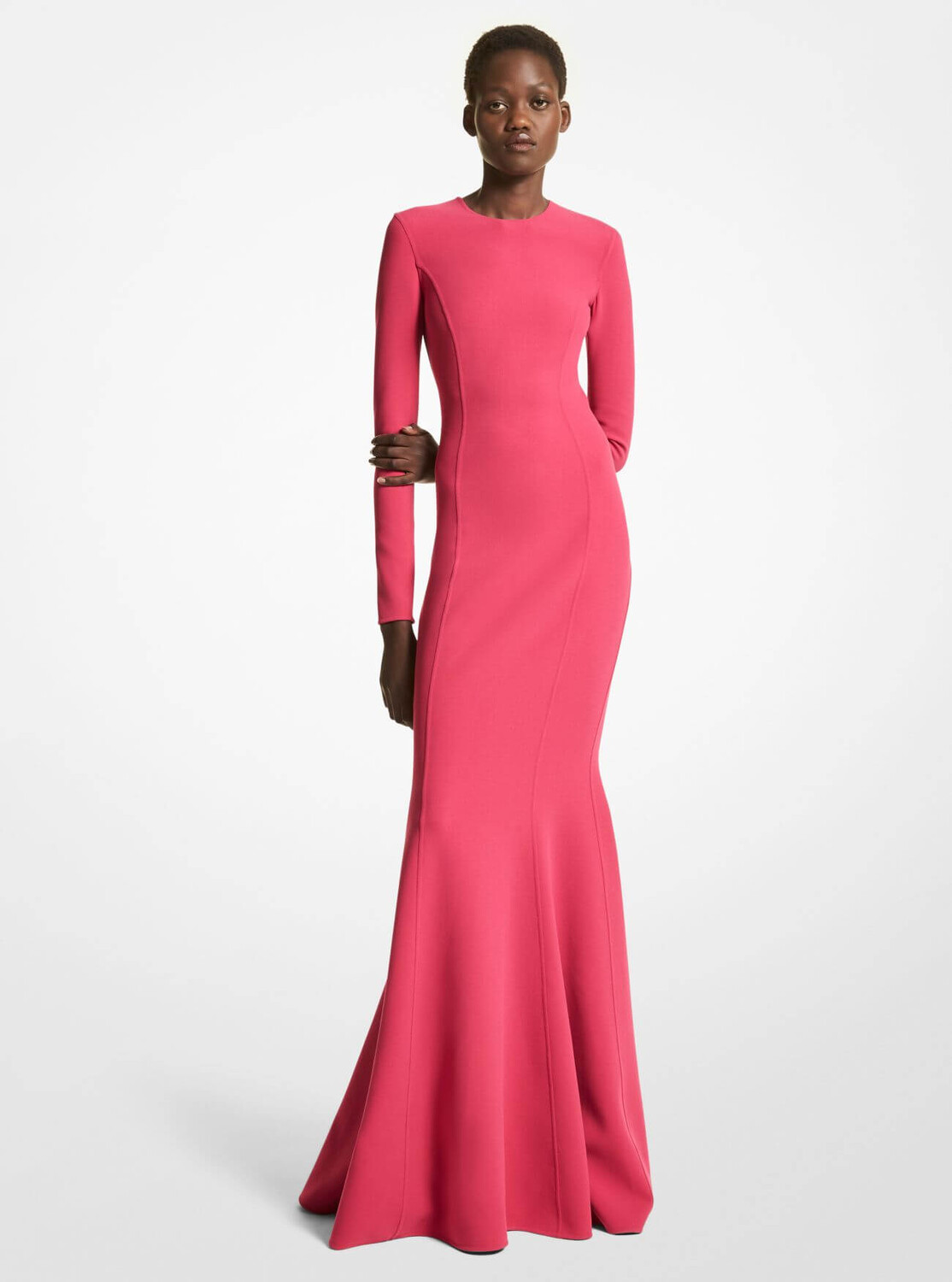 

Платье Michael Kors Stretch Wool Fishtail Gown, фуксия