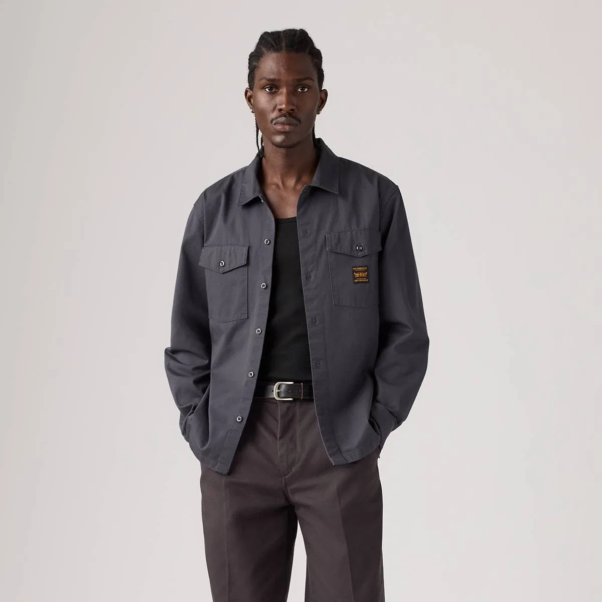 Свободная рабочая рубашка с длинными рукавами Levi's, Periscope - Grey — фото 3