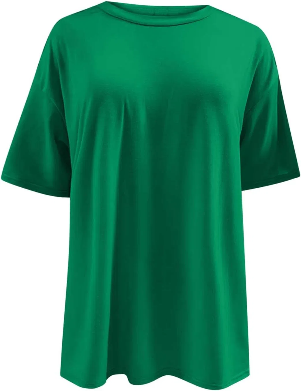 Женская свободная футболка с круглым вырезом Oversize, A03_green — фото 3