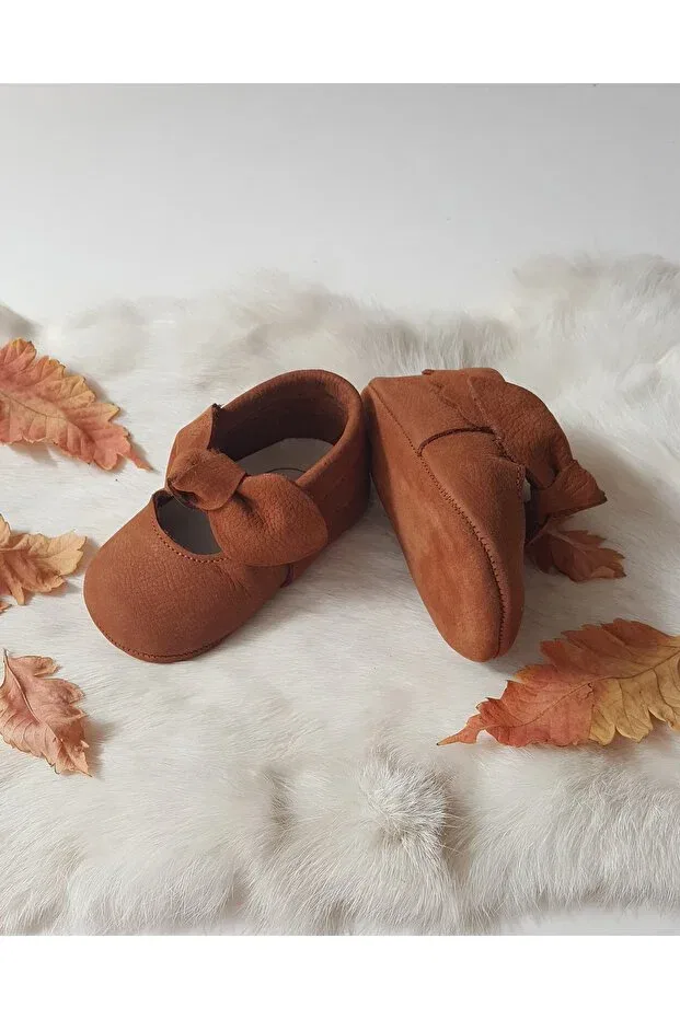 Детские кожаные ботинки-лоферы с эластичными шнурками Alice Hodore, Tan Color — фото 4