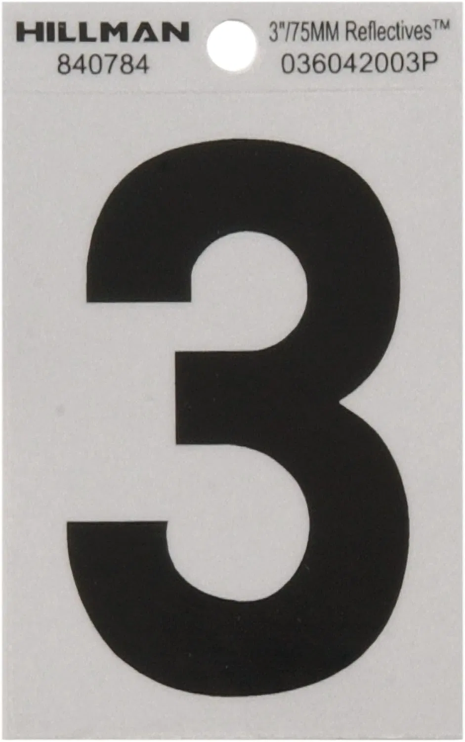 Наклейка Reflective Number, Black, 3" Hillman