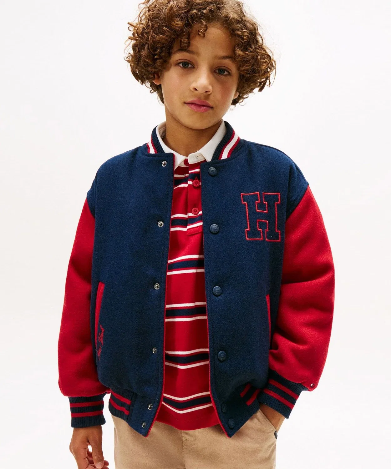Детский бомбер для мальчиков с принтом Tommy Graphic TOMMY HILFIGER, Navy