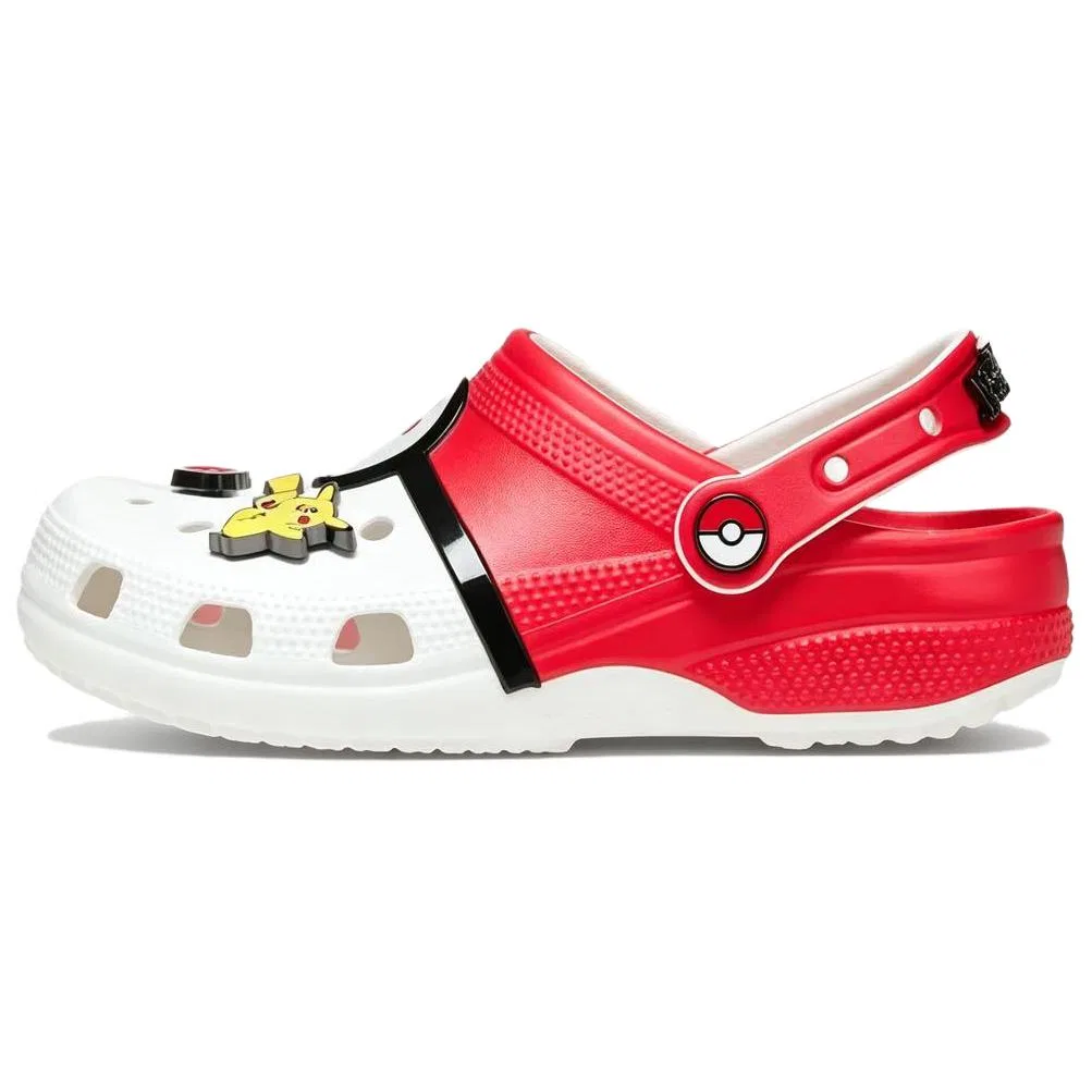 Детские клоги с принтом Pokemon X, Crocs, White Red — фото 3