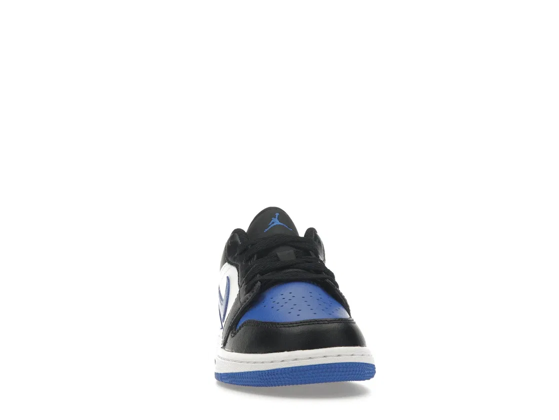 Детские кроссовки с перфорированным носком Jordan 1 Low SE Alternate Royal Toe Jordan, White/Black/White/Royal Blue — фото 2