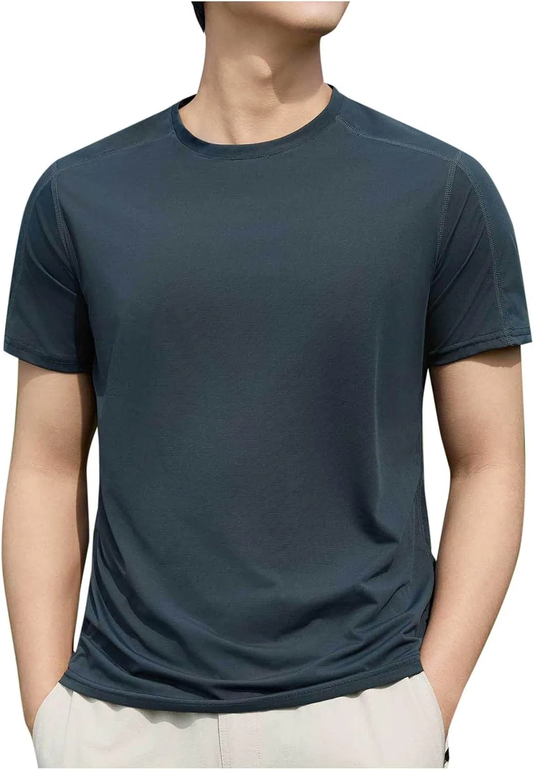 Мужская футболка с круглым вырезом Quick Dry, Gray — фото 2