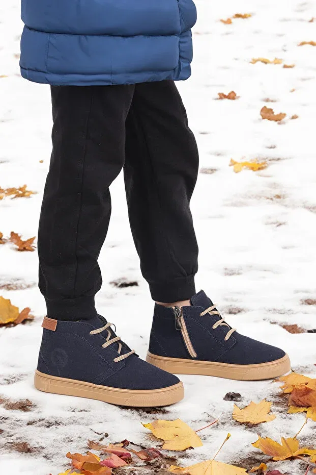 Детские ботинки для мальчиков на молнии Homer Kiko Kids, Navy Blue — фото 4