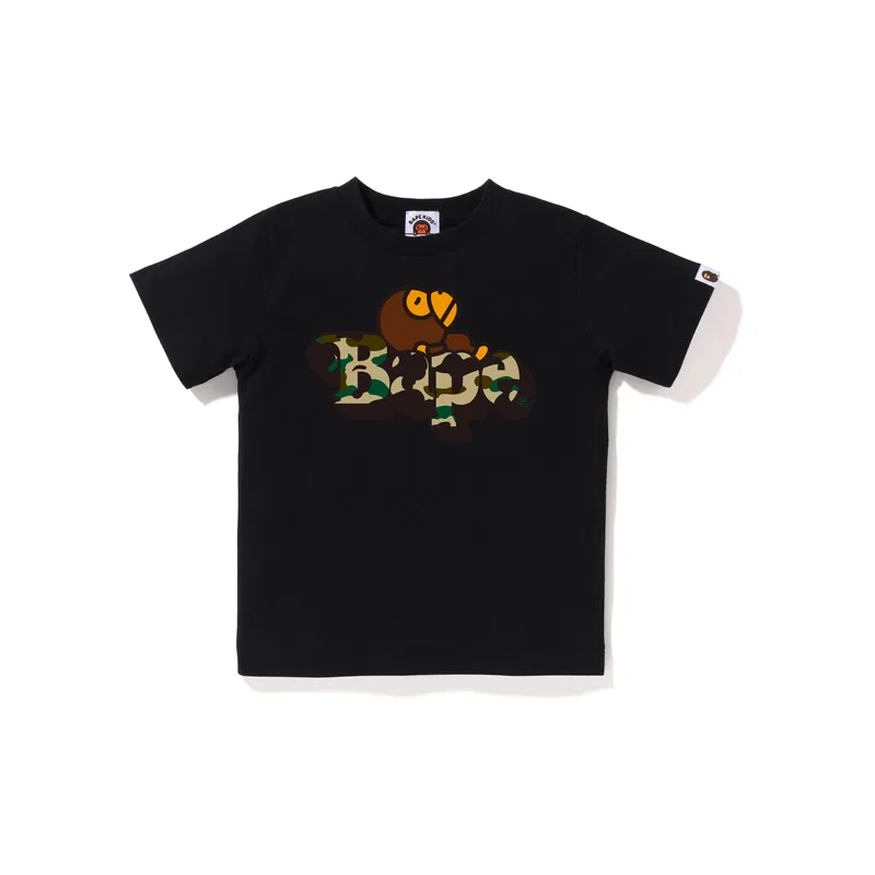 Футболка с круглым вырезом, повседневная, A BATHING APE, Black — фото 4