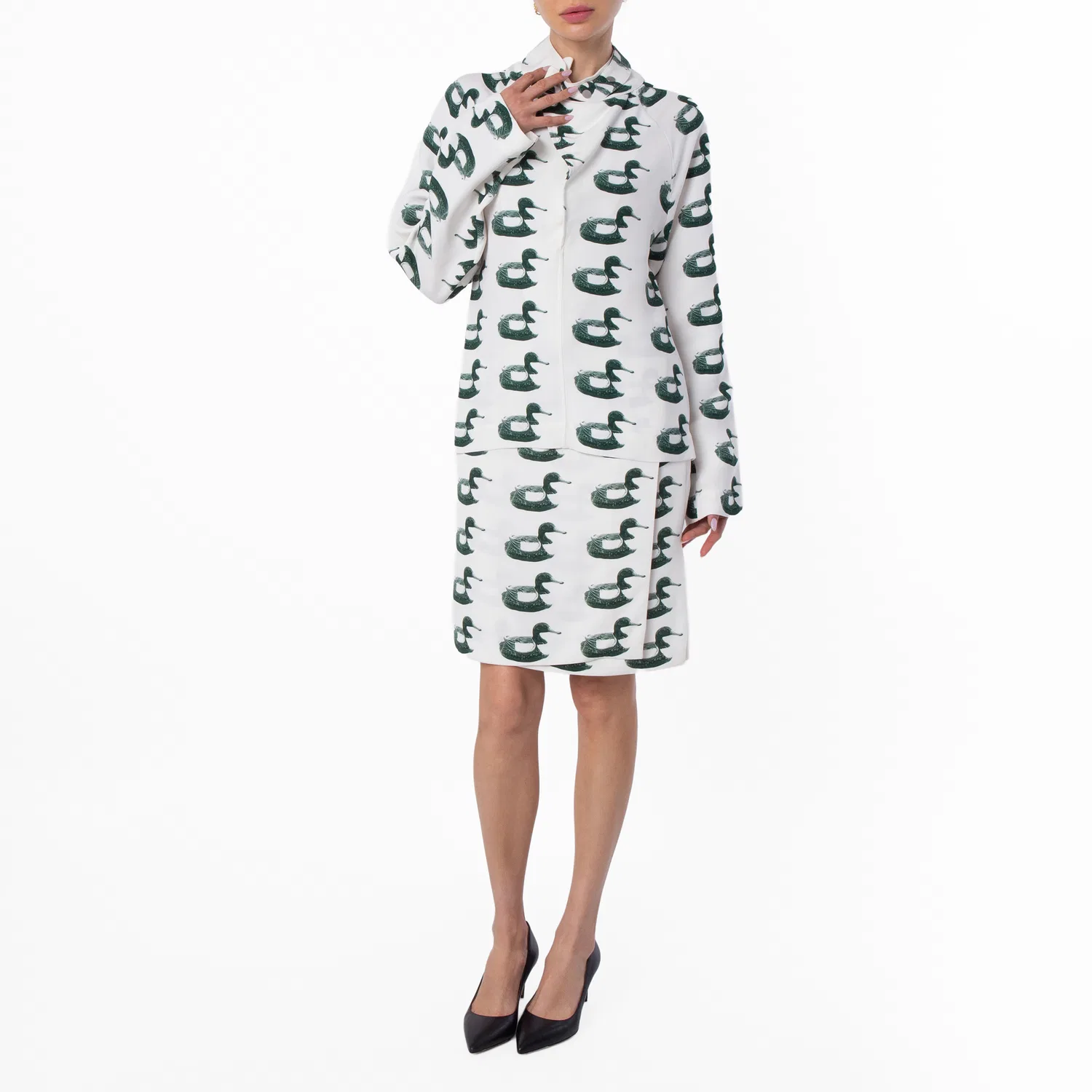 Блуза вискозная с принтом Waterbird Burberry, Vine Ip Pattern — фото 4