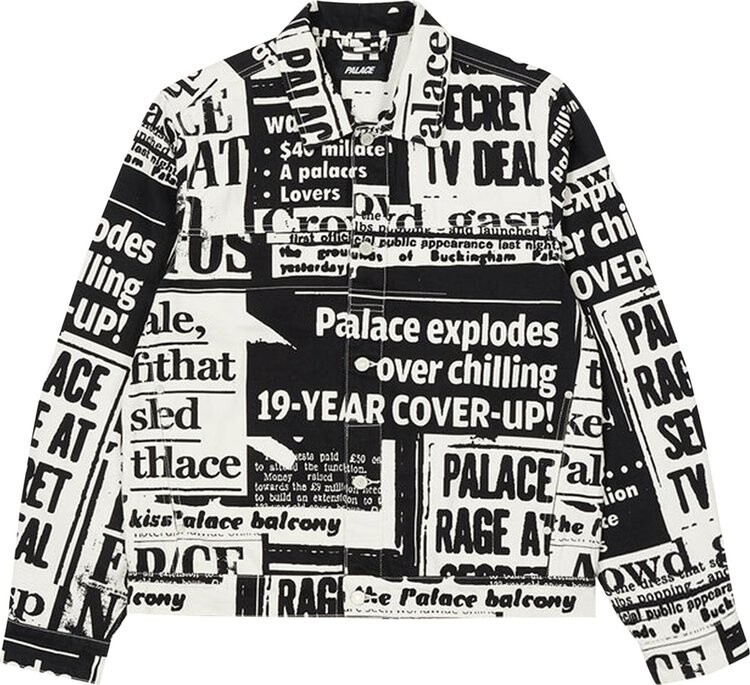

Куртка Palace Tabloid Denim Jacket 'Black', разноцветный, Серый, Куртка Palace Tabloid Denim Jacket 'Black', разноцветный
