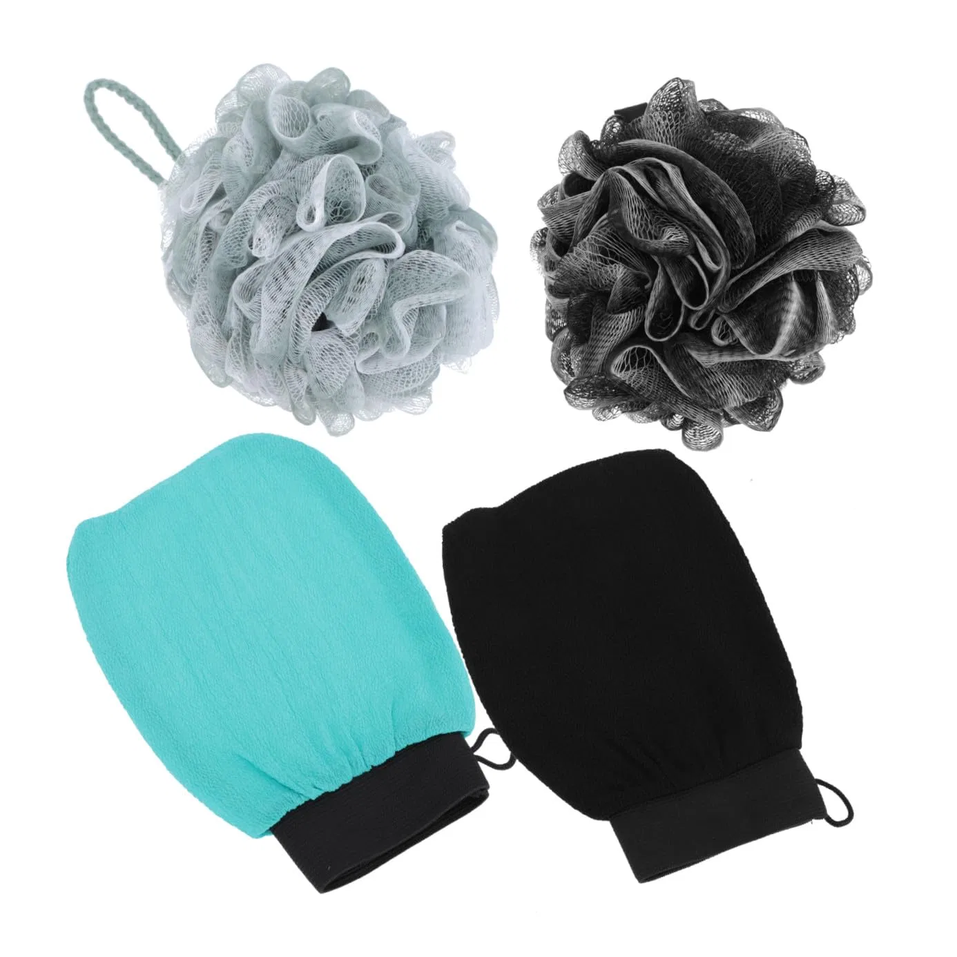 Набор мочалок для душа 2 шт, Viscose, 20x14x0.2 см, Blue, Black Generisch